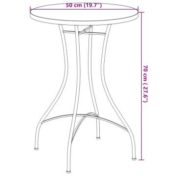 Mosaic Bistro Table Ø50x70 cm | Terracotta & White Ceramic