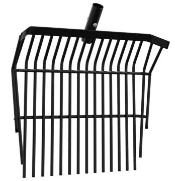 Durable 14 Tine Pitchfork - Black Steel for Farm Work