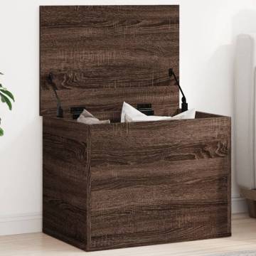 Brown Oak Storage Box 60x42x46 cm - Durable & Versatile