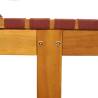 Sun Loungers Set with Table - Red Solid Acacia Wood