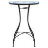 Mosaic Bistro Table Blue & White Ø50x70 cm Ceramic | Hipomarket