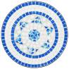 Mosaic Bistro Table Blue & White Ø50x70 cm Ceramic | Hipomarket