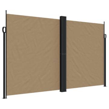 Retractable Side Awning Taupe 200x600 cm - Privacy Screen