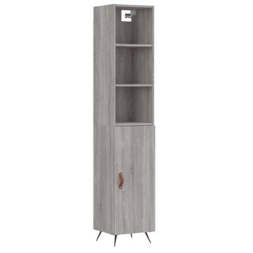 Stylish Grey Sonoma Highboard - 34.5x34x180 cm Engineered Wood