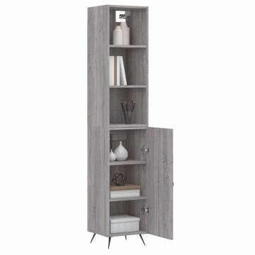 Stylish Grey Sonoma Highboard - 34.5x34x180 cm Engineered Wood