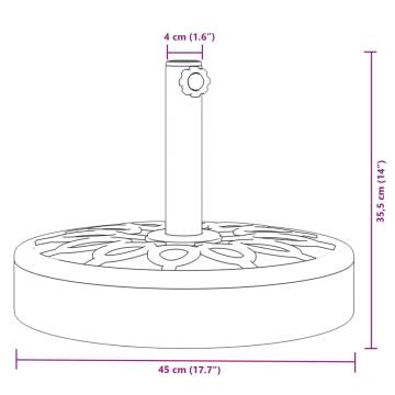 25 kg Round Parasol Base for Ø38/48 mm Poles | Hipomarket