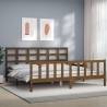 Bed Frame with Headboard Honey Brown 200x200 cm Solid Wood Colour honey brown Size 200 x 200 cm 