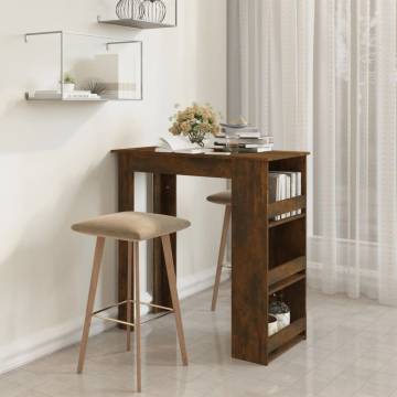 Bar Table with Storage Rack - Smoked Oak | Hipomarket UK