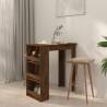 Bar Table with Storage Rack - Smoked Oak | Hipomarket UK