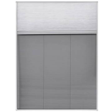 Plisse Insect Screen for Windows - 60x80 cm Aluminium Shade