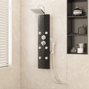 Stylish Black Shower Panel Unit - 25x47.5x130 cm