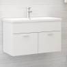 Sink Cabinet with Built-in Basin White Engineered Wood Colour white Size 80 x 38.5 x 46 cm Quantity in Package 1 Model with faucet 