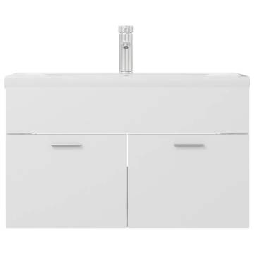 Stylish Sink Cabinet with Built-in Basin - Engineered Wood White