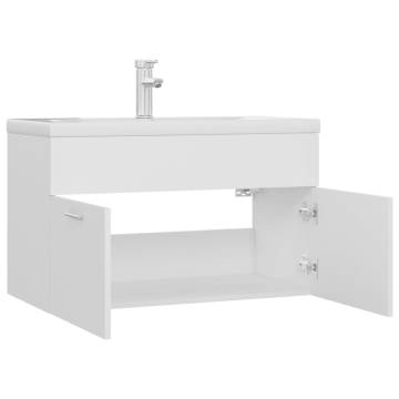 Stylish Sink Cabinet with Built-in Basin - Engineered Wood White