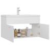 Stylish Sink Cabinet with Built-in Basin - Engineered Wood White