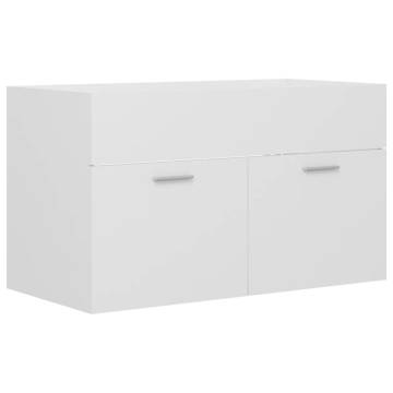 Stylish Sink Cabinet with Built-in Basin - Engineered Wood White