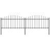 Garden Fence with Spear Top Steel (1.25-1.5)x3.4 m Black Quantity in Package 1 Length 3.4 m Height 125-150 cm 