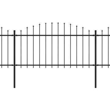 Garden Fence with Spear Top Steel - 3.4 m Black