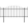 Garden Fence with Spear Top Steel - 3.4 m Black