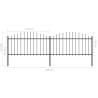 Garden Fence with Spear Top Steel - 3.4 m Black