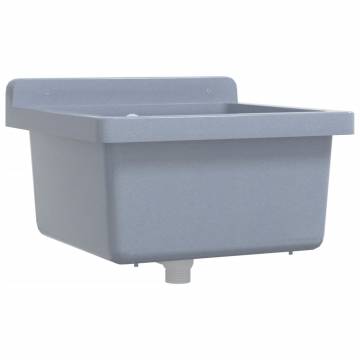 Wall-Mounted Grey Sink Washbasin - 40x40x24 cm Resin