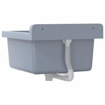 Wall-Mounted Grey Sink Washbasin - 40x40x24 cm Resin