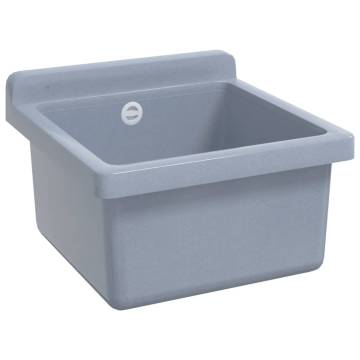 Wall-Mounted Grey Sink Washbasin - 40x40x24 cm Resin