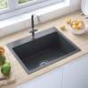 Handmade Kitchen Sink Black Stainless Steel Colour black Size 59 x 44 x 20 cm (with faucet hole) 