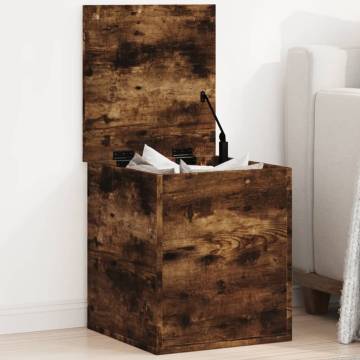 Storage Box Smoked Oak - Durable Engineered Wood 40x42x46 cm