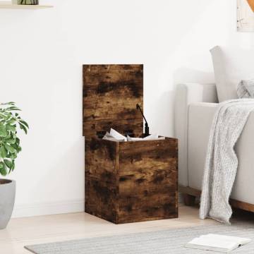 Storage Box Smoked Oak - Durable Engineered Wood 40x42x46 cm