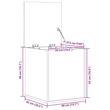 Storage Box Smoked Oak - Durable Engineered Wood 40x42x46 cm