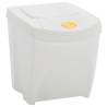 Stackable Garbage Bin Boxes - 4 pcs White 100L Polypropylene