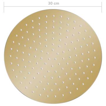 Gold Stainless Steel Rain Shower Head - 30 cm Round