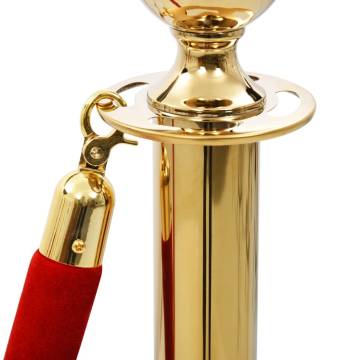 Red & Gold Velvet Stanchion Rope | Elegant Crowd Control