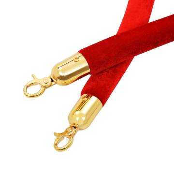 Red & Gold Velvet Stanchion Rope | Elegant Crowd Control