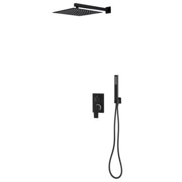 Stylish Black Shower System Stainless Steel 201 - Hipomarket