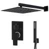 Stylish Black Shower System Stainless Steel 201 - Hipomarket