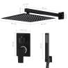 Stylish Black Shower System Stainless Steel 201 - Hipomarket