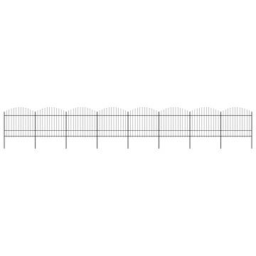 Premium Garden Fence with Spear Top Steel - 13.6m Black