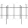 Premium Garden Fence with Spear Top Steel - 13.6m Black