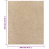 Rug ZIZUR 240x340 cm - Jute Look for Indoor & Outdoor Use