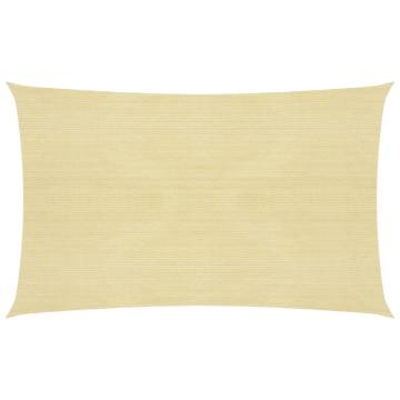 Beige Sunshade Sail 2x4.5 m - UV & Mould Resistant HDPE