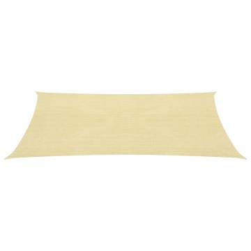 Beige Sunshade Sail 2x4.5 m - UV & Mould Resistant HDPE