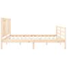 Solid Wood Bed Frame with Headboard - 200x200 cm | Hipo Market