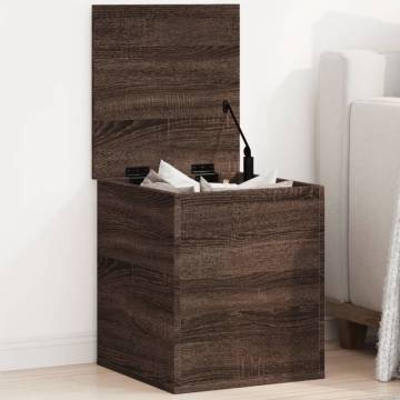 Storage Box Brown Oak - 40x42x46 cm Engineered Wood