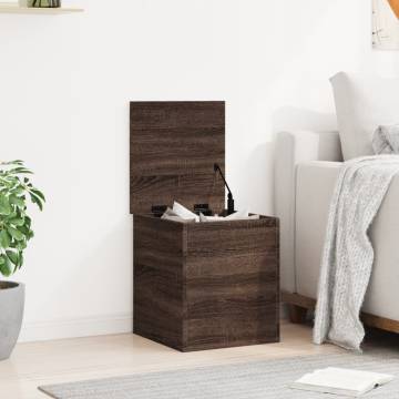 Storage Box Brown Oak - 40x42x46 cm Engineered Wood