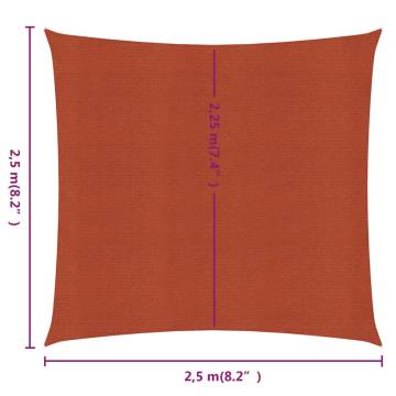 Sunshade Sail 2.5x2.5m Terracotta – HDPE UV Protection