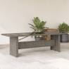 Garden Table with Glass Top Grey 240x90x75 cm Poly Rattan Colour grey Size 240 x 90 x 75 cm Quantity in Package 1 Material glass 