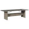 Garden Table with Glass Top - Grey Poly Rattan 240x90 cm