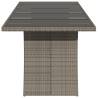 Garden Table with Glass Top - Grey Poly Rattan 240x90 cm